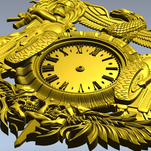 Байкерский герб-часовник - 3D модель STL для ЧПУ
