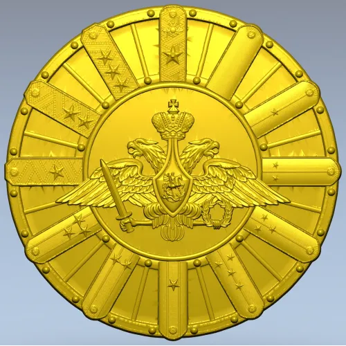 Detailed Double-Headed Eagle Emblem STL Model for CNC Milling