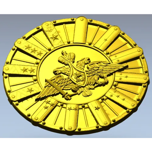 Detailed Double-Headed Eagle Emblem STL Model for CNC Milling