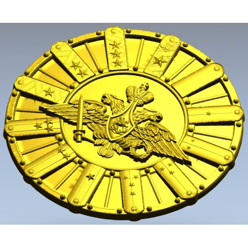 Detailed Double-Headed Eagle Emblem STL Model for CNC Milling
