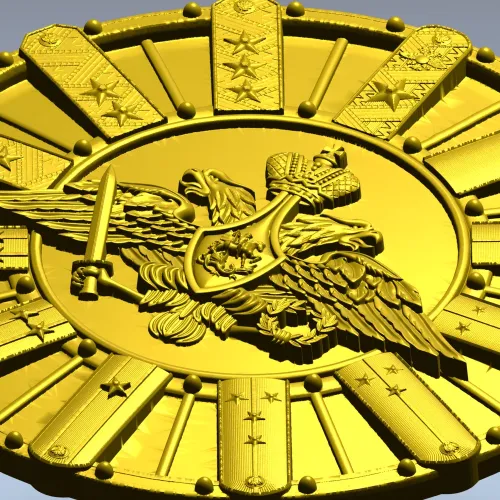 Detailed Double-Headed Eagle Emblem STL Model for CNC Milling