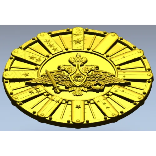 Detailed Double-Headed Eagle Emblem STL Model for CNC Milling