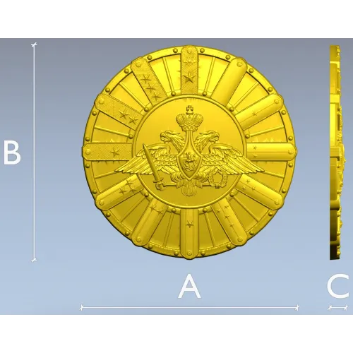 Detailed Double-Headed Eagle Emblem STL Model for CNC Milling