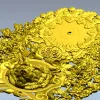 Timber Wolf Clock 3D STL Model for CNC Milling