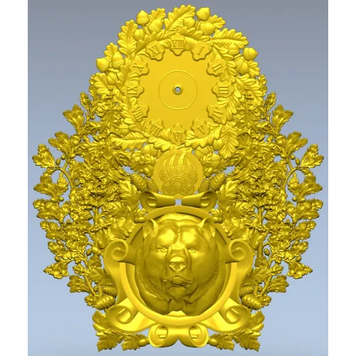 Часы с барельефом медведя - 3D модель STL для ЧПУ