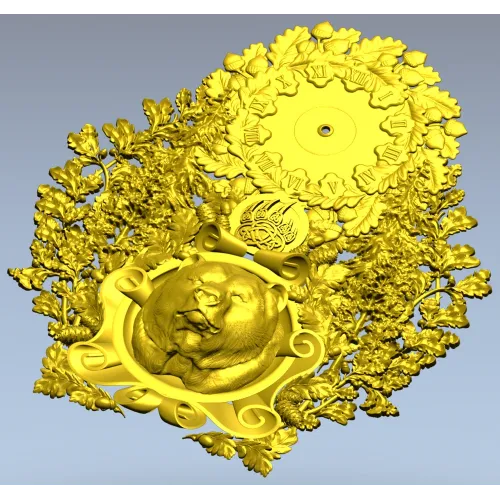 Часы с барельефом медведя - 3D модель STL для ЧПУ