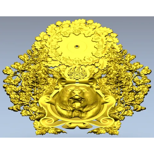 Часы с барельефом медведя - 3D модель STL для ЧПУ