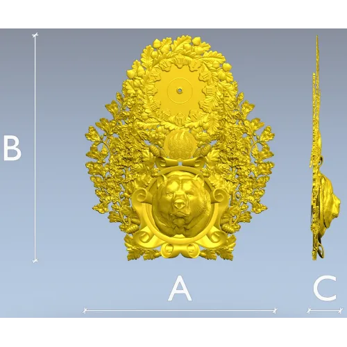 Часы с барельефом медведя - 3D модель STL для ЧПУ