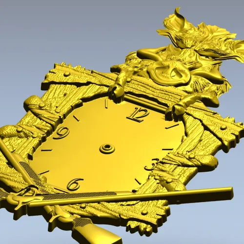 Boar's Vigil Decorative Hunting Clock STL Model for CNC