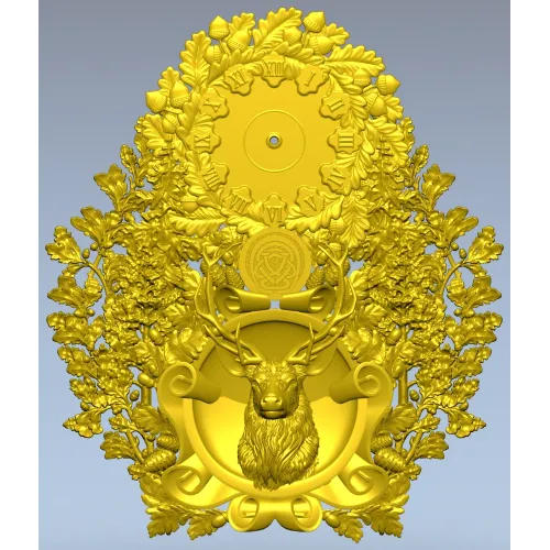 Stag Timekeeper Decorative 3D Model STL for CNC Milling