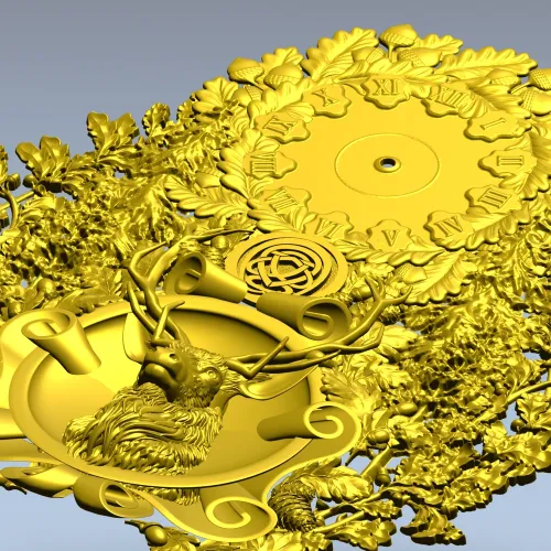 Stag Timekeeper Decorative 3D Model STL for CNC Milling