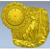 3D модель STL охотничьи часы - рельеф с собакой и ружьём для ЧПУ