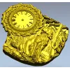 3D модель STL охотничьи часы - рельеф с собакой и ружьём для ЧПУ