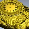 3D модель STL охотничьи часы - рельеф с собакой и ружьём для ЧПУ