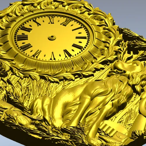 3D модель STL охотничьи часы - рельеф с собакой и ружьём для ЧПУ