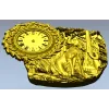 3D модель STL охотничьи часы - рельеф с собакой и ружьём для ЧПУ