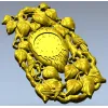 Ornamental Bird and Leaves Clock Frame 3D STL Model for CNC