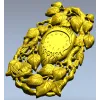 Ornamental Bird and Leaves Clock Frame 3D STL Model for CNC