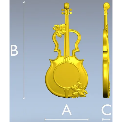 Melodic Elegance - Violin and Drum Inspired CNC 3D Model STL