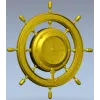 Ship Wheel Clock 3D Model for CNC Milling