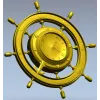Ship Wheel Clock 3D Model for CNC Milling