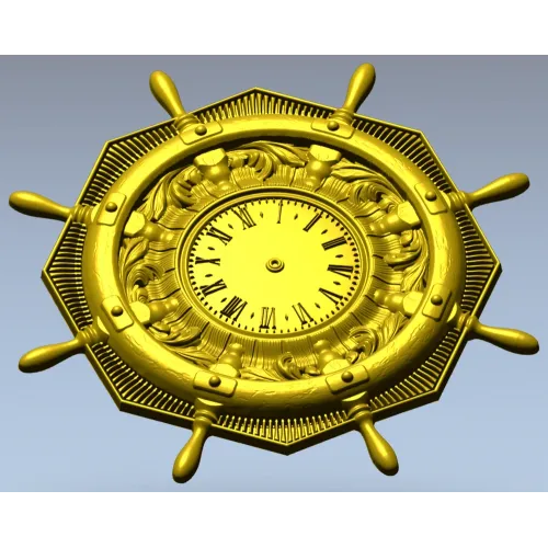 STL 3D model of Nautical Ship Wheel Clock for CNC Milling
