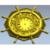 STL 3D model of Nautical Ship Wheel Clock for CNC Milling