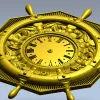 STL 3D model of Nautical Ship Wheel Clock for CNC Milling