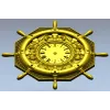 STL 3D model of Nautical Ship Wheel Clock for CNC Milling