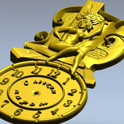 Банные часы в рельефе - 3D модель STL для ЧПУ