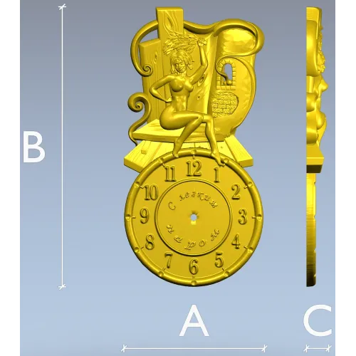 Банные часы в рельефе - 3D модель STL для ЧПУ