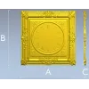 Ornate Square Clock Panel 3D Model STL for CNC Milling