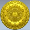 Ornate Circular Clock Face STL Model for CNC Milling