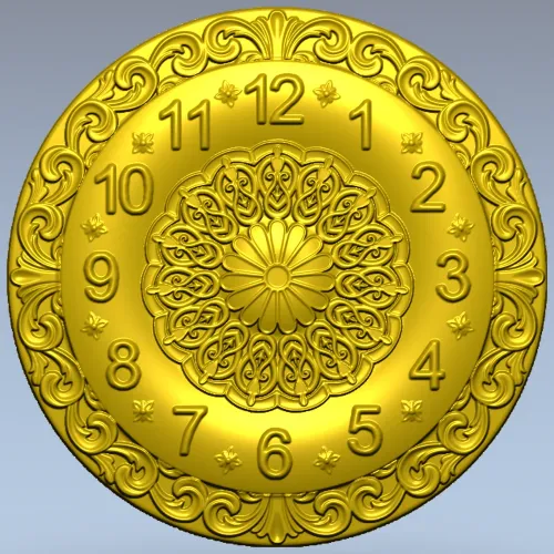Ornate Circular Clock Face STL Model for CNC Milling