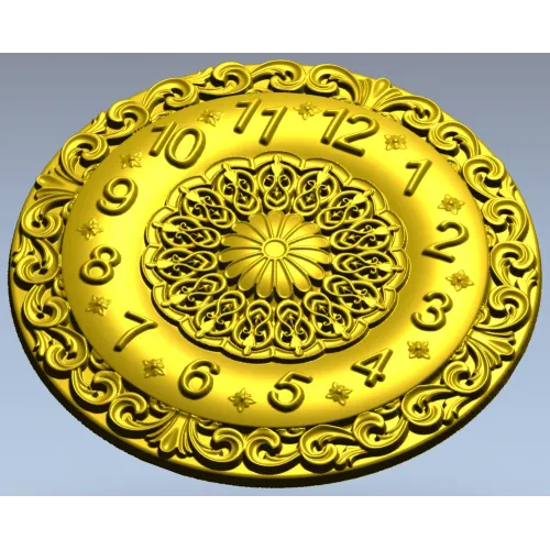 Ornate Circular Clock Face STL Model for CNC Milling