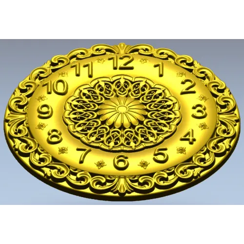 Ornate Circular Clock Face STL Model for CNC Milling