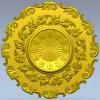 Круглая декоративная STL модель настенных часов - розетка с виноградным венком