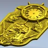 Pirate Nautical Wall Clock 3D Model in STL for CNC