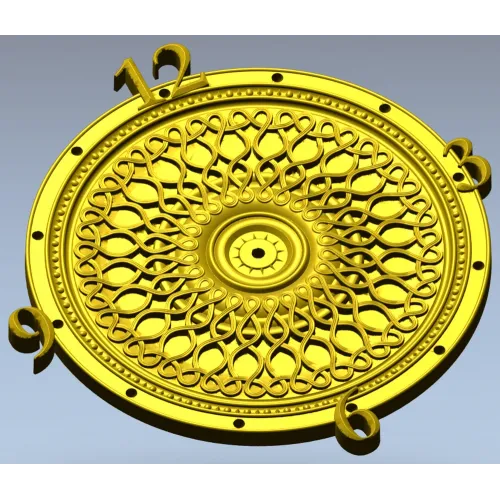 LatticeTime Ornamental Clock Face 3D Model STL for CNC Milling