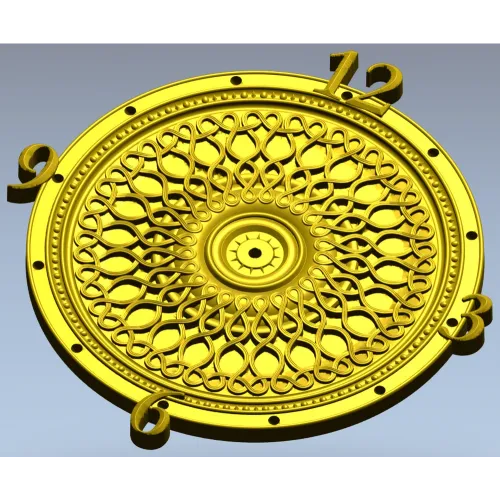 LatticeTime Ornamental Clock Face 3D Model STL for CNC Milling