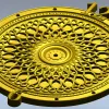 LatticeTime Ornamental Clock Face 3D Model STL for CNC Milling