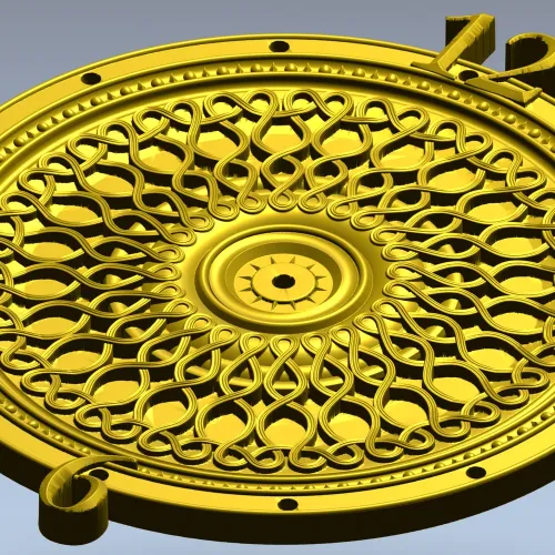 LatticeTime Ornamental Clock Face 3D Model STL for CNC Milling
