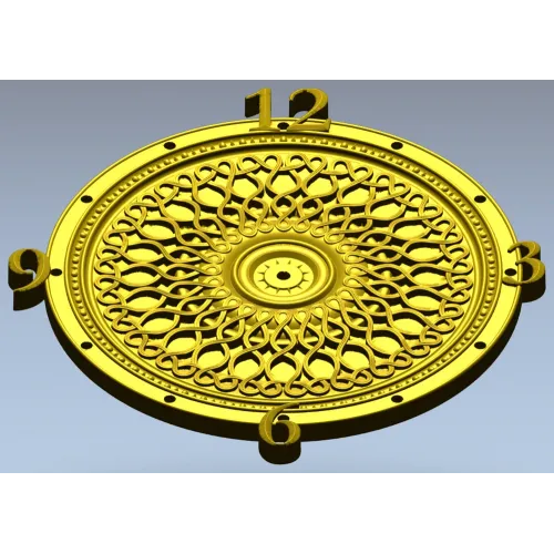 LatticeTime Ornamental Clock Face 3D Model STL for CNC Milling