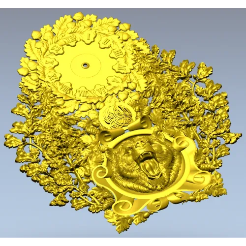 3D модель настенных часов с медведем (STL) для ЧПУ