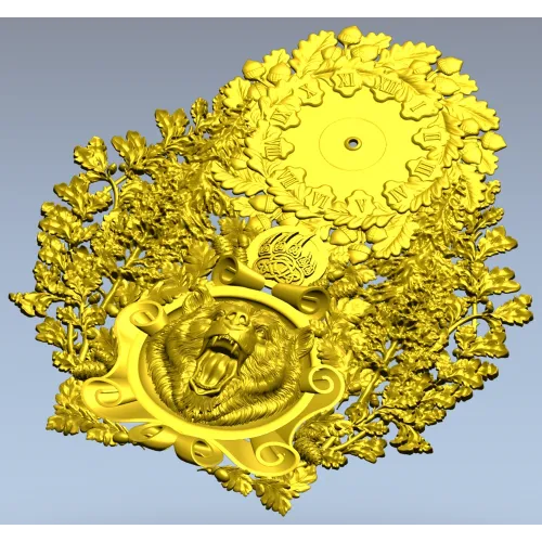 3D модель настенных часов с медведем (STL) для ЧПУ