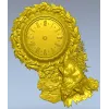 Decorative Wolf Clock 3D STL Model for CNC Milling