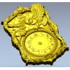 Ornate Owl Clock Frame 3D STL Model for CNC Milling