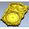 Ornate Owl Clock Frame 3D STL Model for CNC Milling