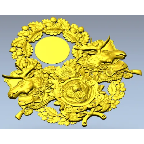 Охотничий герб с нишей для часов - 3D модель STL для ЧПУ