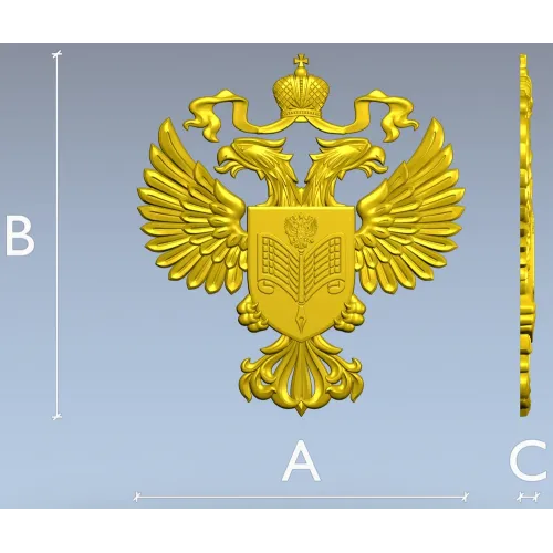 Двуглавый орёл с щитом - 3D модель STL для ЧПУ